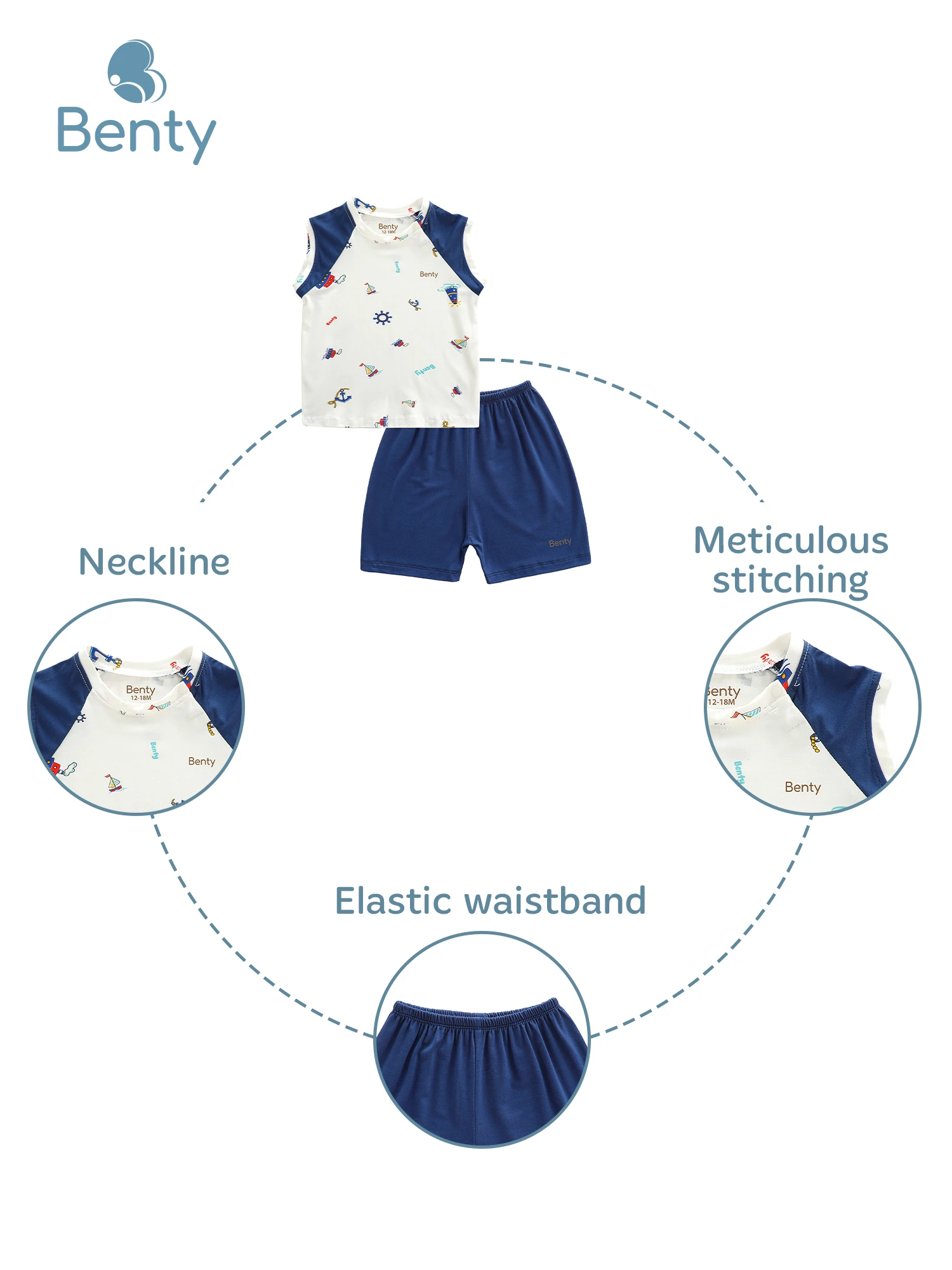 BENTY tank top set snap vignette outfit premium fabric