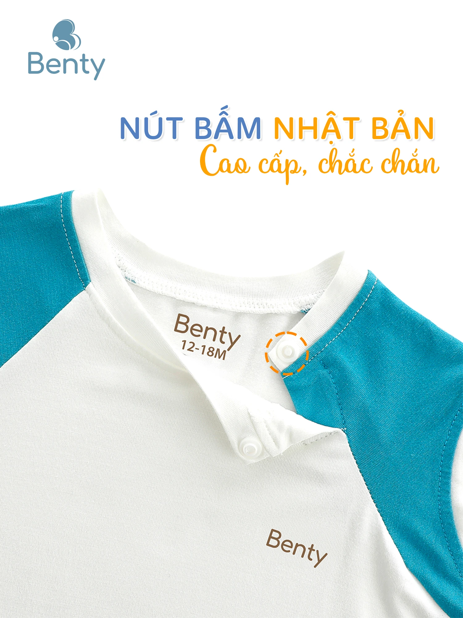 Bộ ba lỗ cài chéo BENTY chất vải cao cấp, thoáng khí an toàn da bé