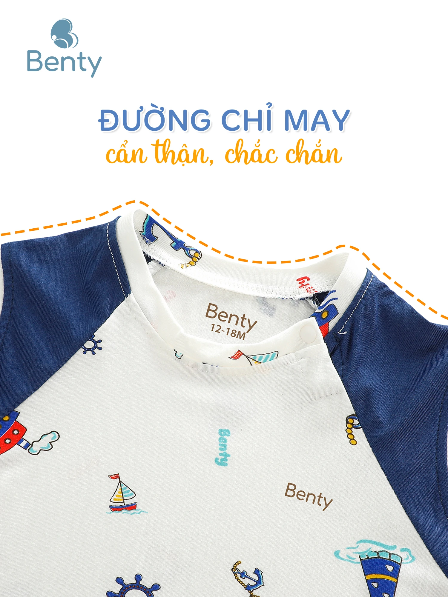 Bộ ba lỗ cài chéo BENTY họa tiết xinh yêu, chất cao cấp an toàn