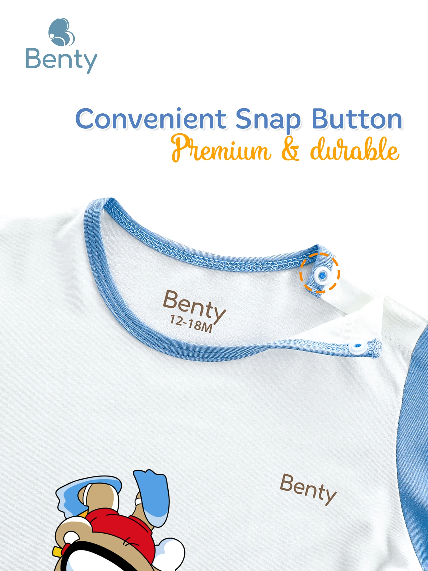 BENTY BT130 short sleeve bear print outfit, cute for babies