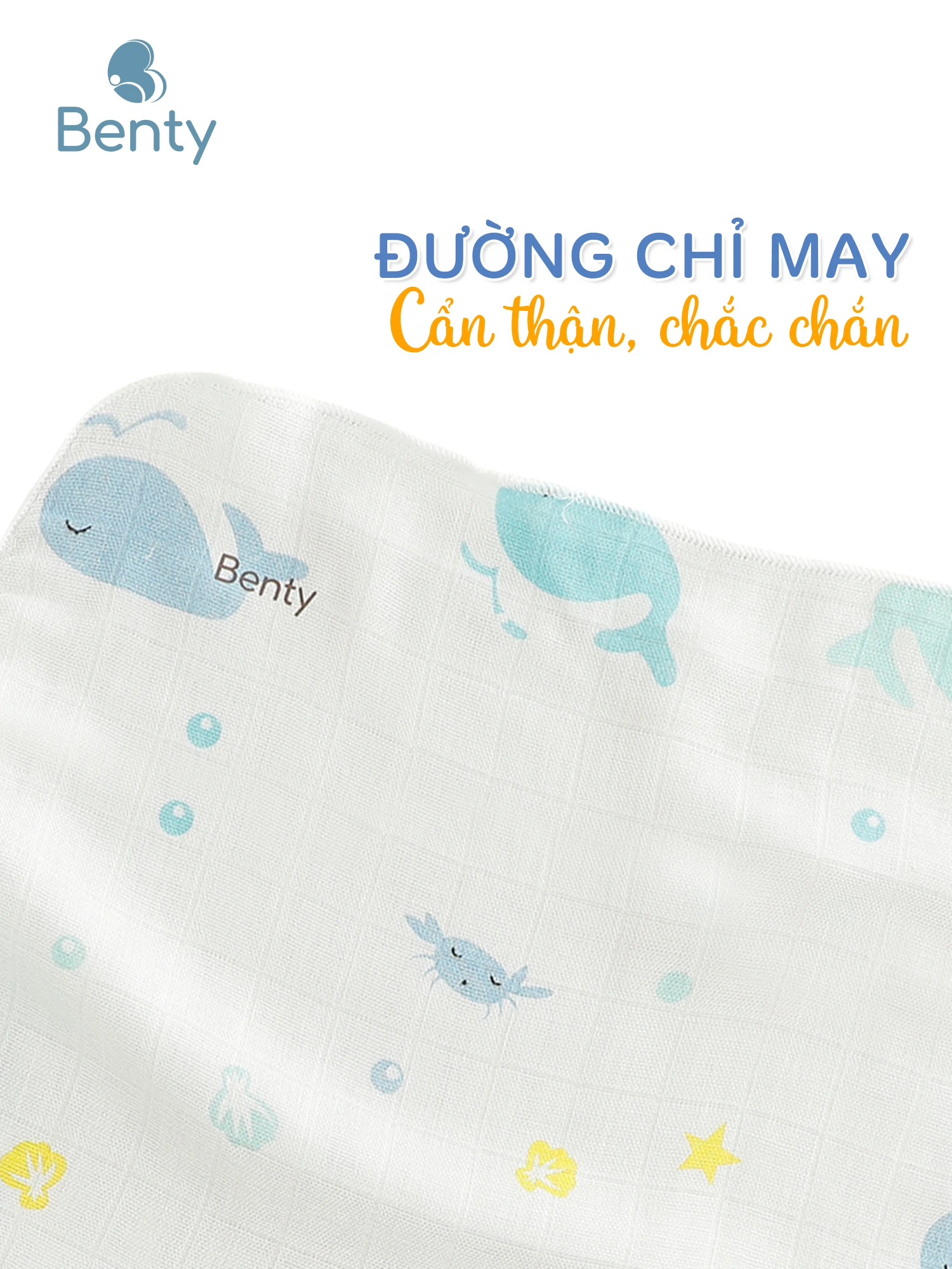 Khăn tắm BENTY họa tiết cho bé, chất vải sợi tre cao cấp set 2 khăn tiện lợi