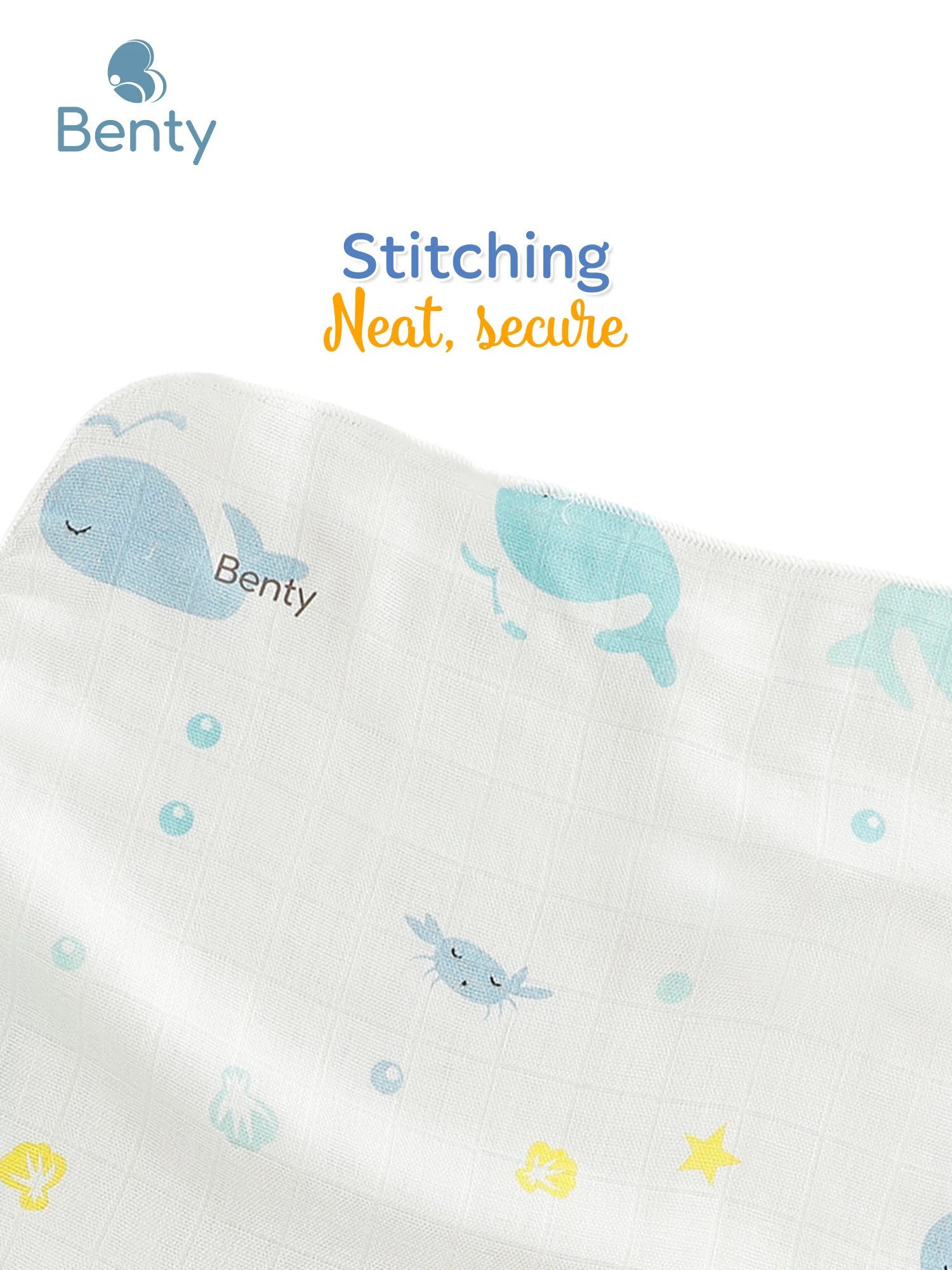 Benty patterned baby bath towels, premium bamboo fabric, convenient 2-pack