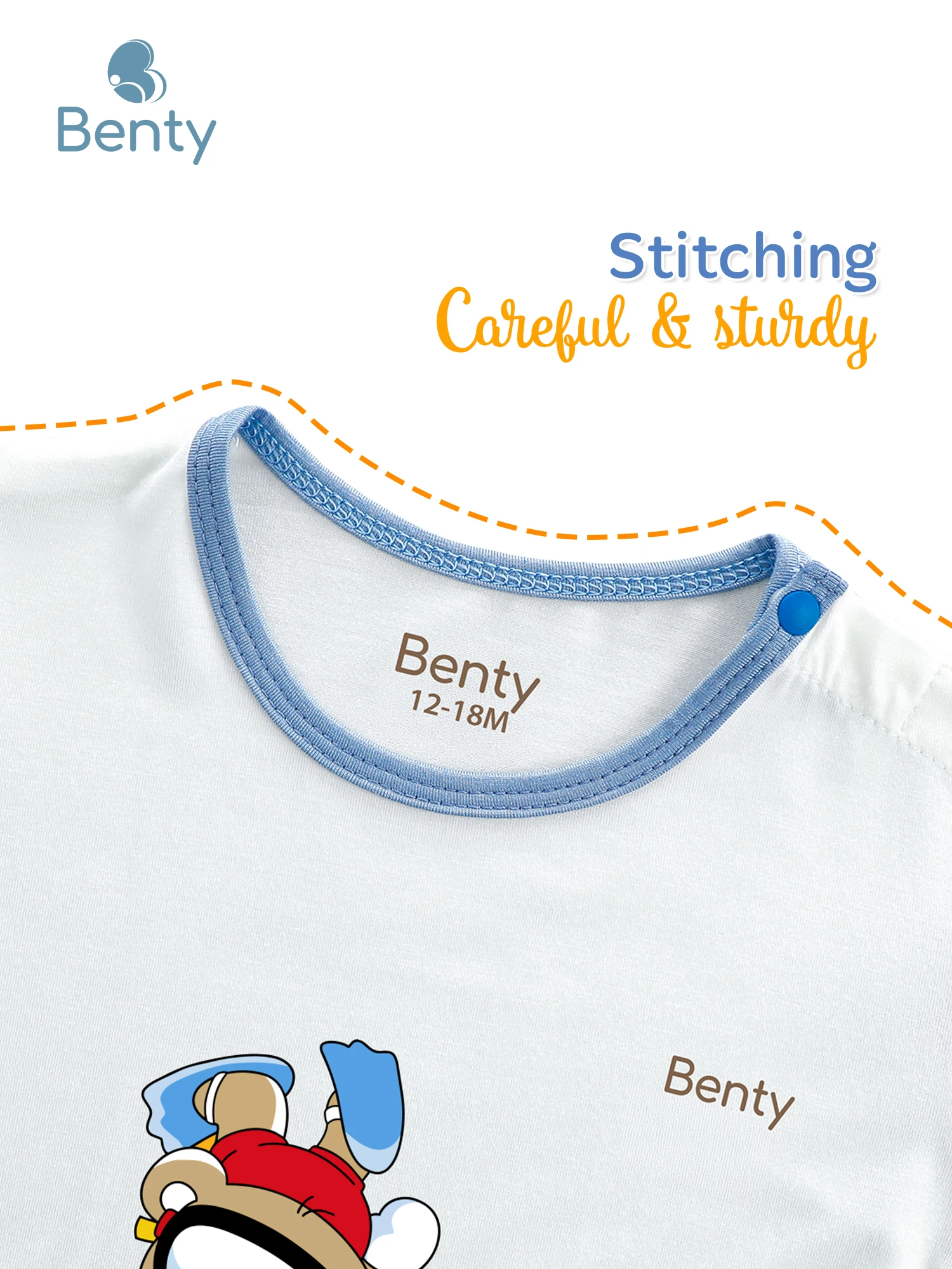 BENTY BT130 short sleeve bear print outfit, cute for babies