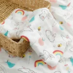 Benty patterned baby bath towels, premium bamboo fabric, convenient 2-pack