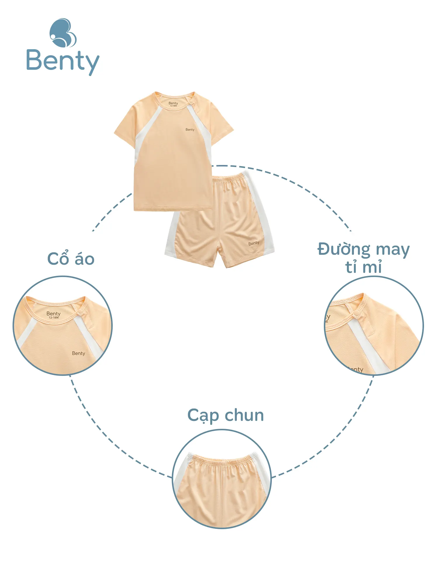 Bộ cộc tay cài chéo Raglan BENTY,đồ bộ cho bé trai và bé gái
