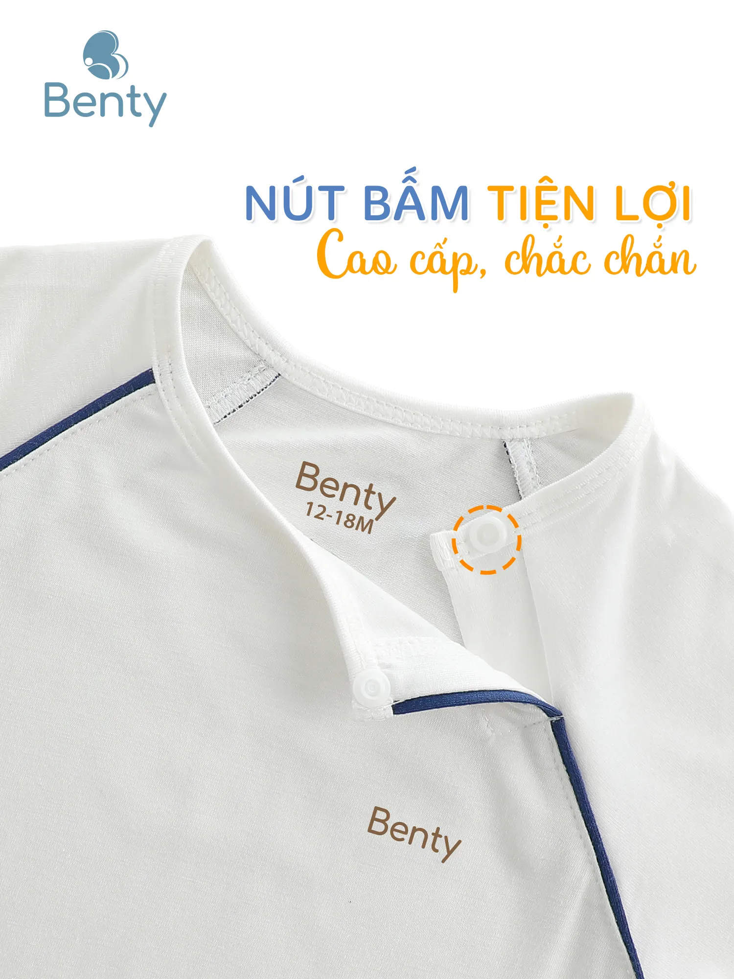 Bộ cộc tay cài chéo BENTY phối 2 viền, bộ cộc tay đáng yêu cho bé