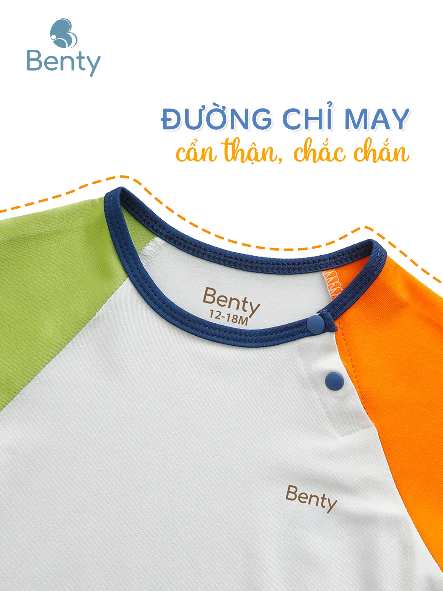 Bộ cộc tay cài chéo đa sắc BENTY, chất vải an toàn lành tính da bé