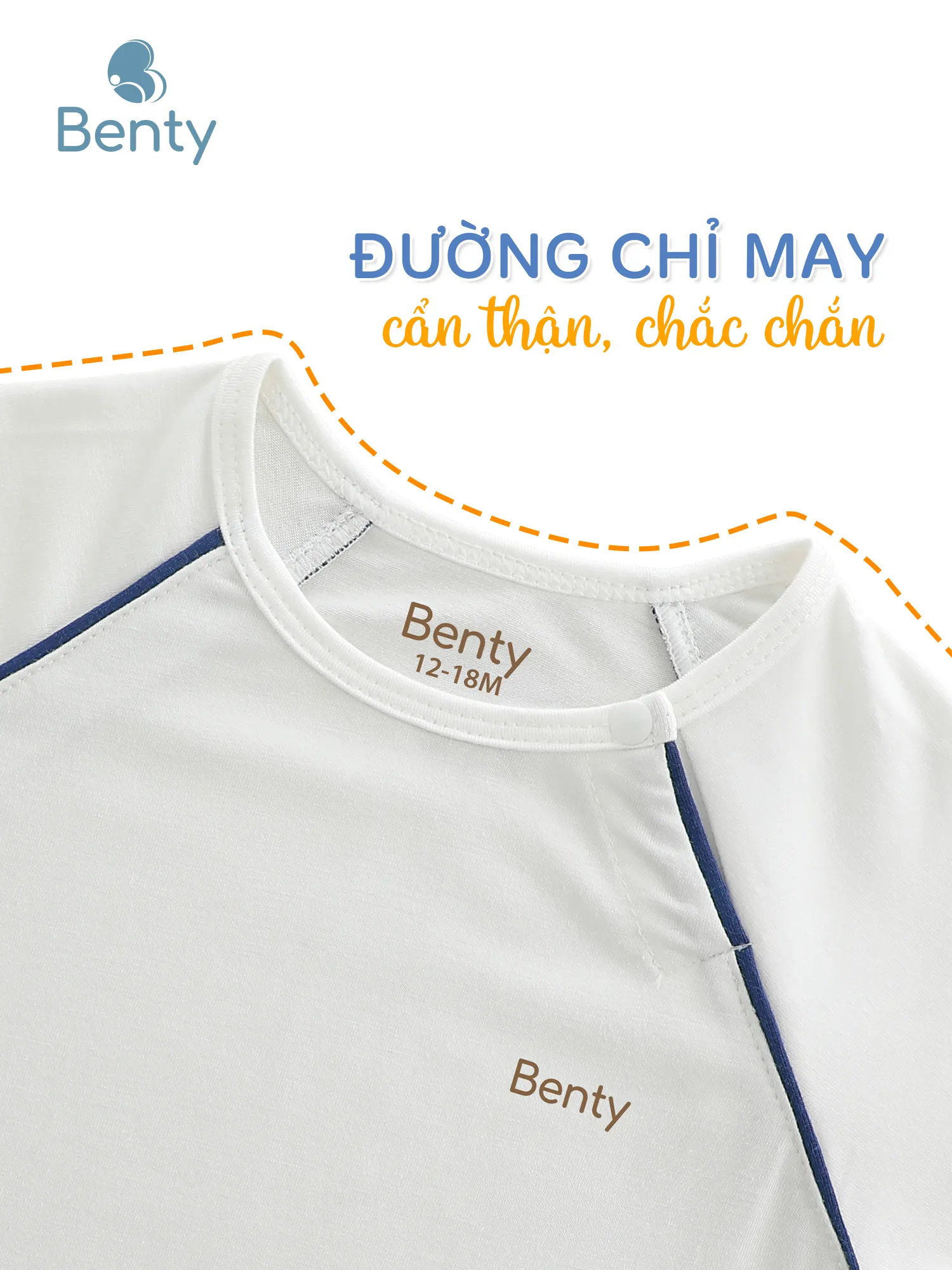 Bộ cộc tay cài chéo BENTY phối 2 viền, bộ cộc tay đáng yêu cho bé